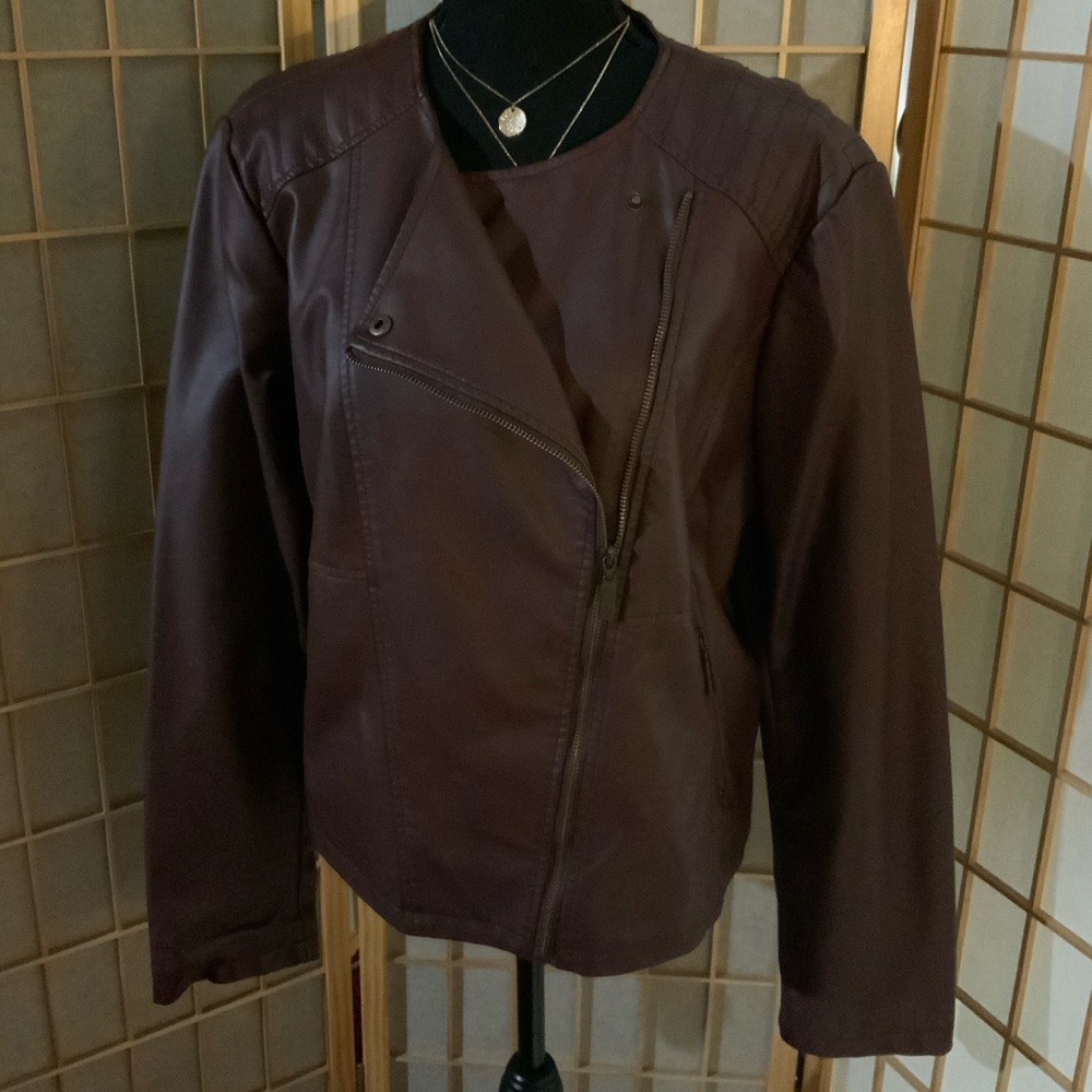 Bernardo Women's Dark Brown faux Leather Jacket